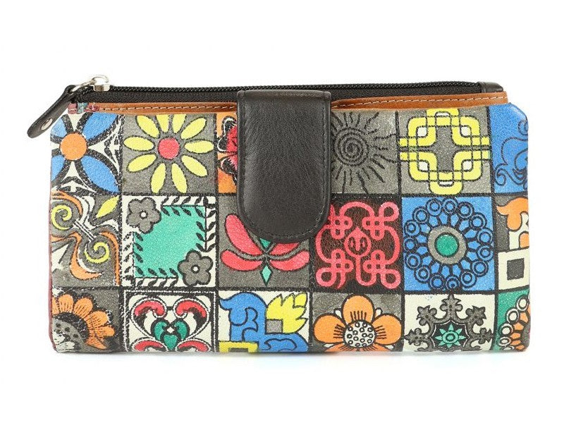 Origami Paint Large women's wallet in genuine leather 