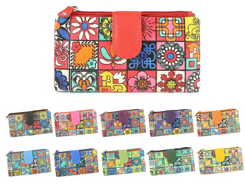 Origami Paint Large women's wallet in genuine leather 