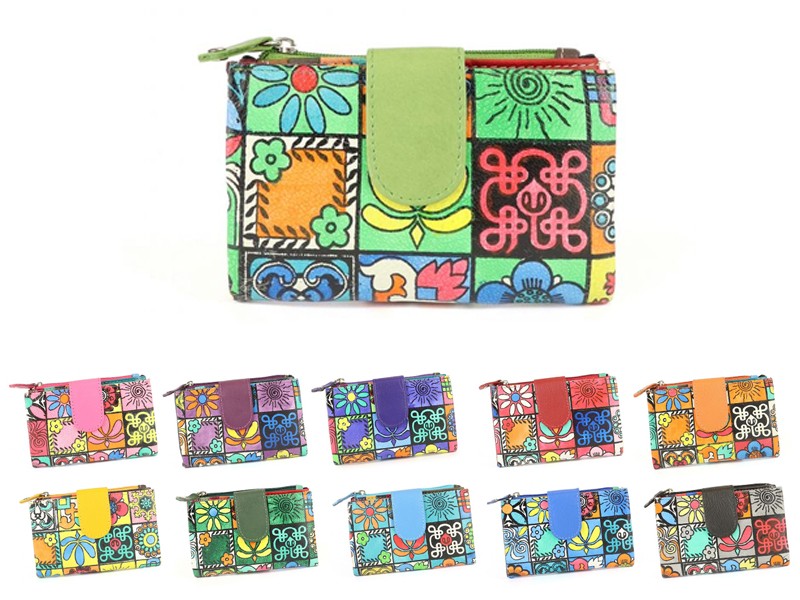 Origami Paint Small women's wallet in genuine leather 