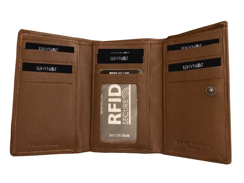 Women's wallet in genuine leather with double compartment 