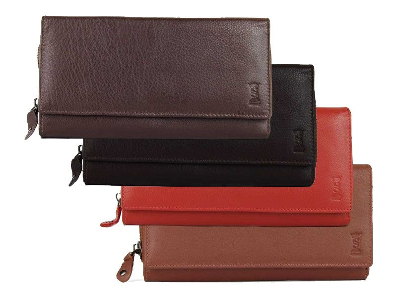 Large women's wallet in very soft genuine leather 