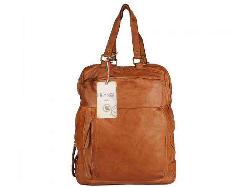 Stephen unisex backpack in genuine vintage effect leather 