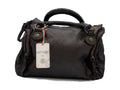 Bauletto in pelle morbida effetto vintage con tasche laterali