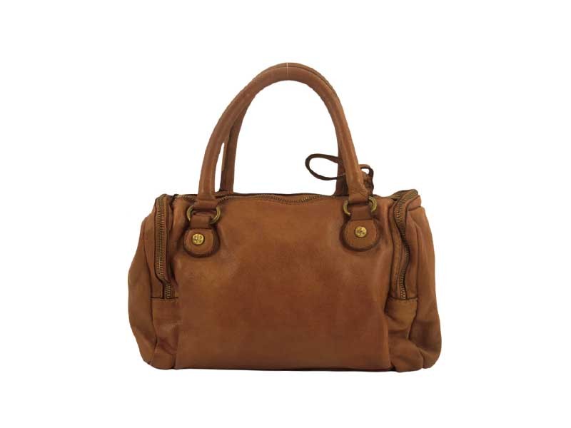 bauletto vera pelle color cuoio