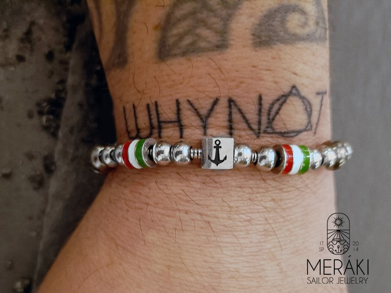 Bracciale Reckham a snake in acciaio con ancora e timone