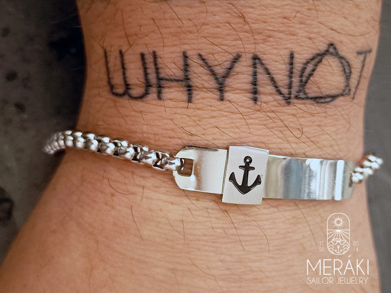 Stainlees steel snake anchor bracelet