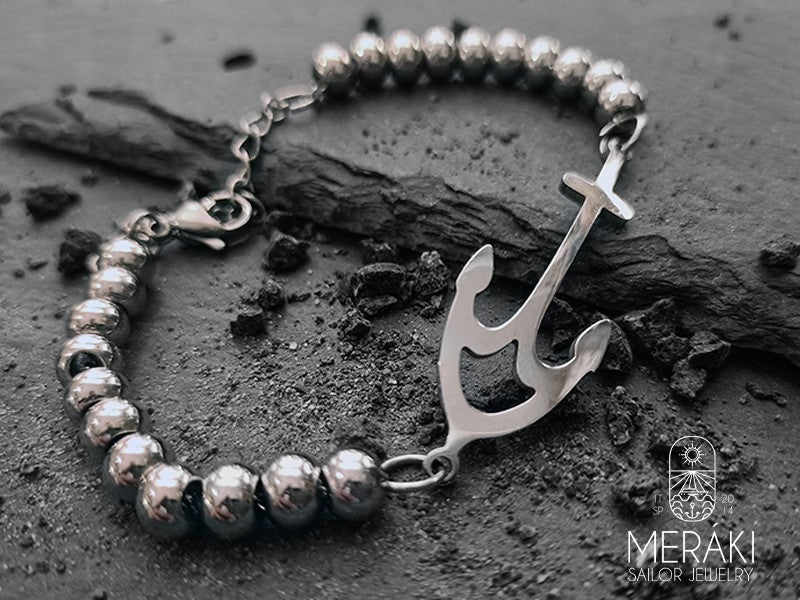 Bracciale Fishhawk in acciaio con ancora