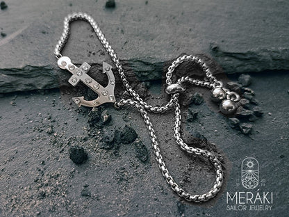 Stainless steel anchor bracelet