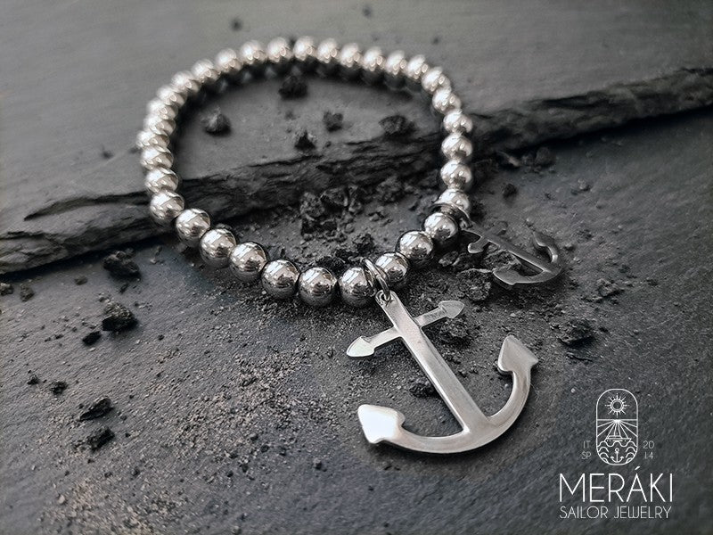 Bracciale Davey in acciaio con ancore