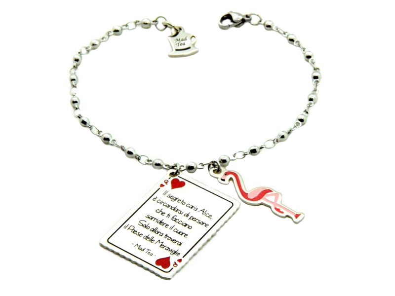 Bracciale Alice e il fenicottero collezione Alice in Wonderland by mad Tea