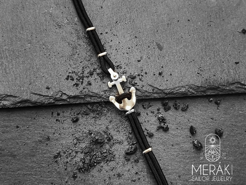 Stainless steel Meraki anchor bracelet