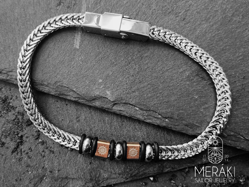 meraki stainless steel rudder bracelet 