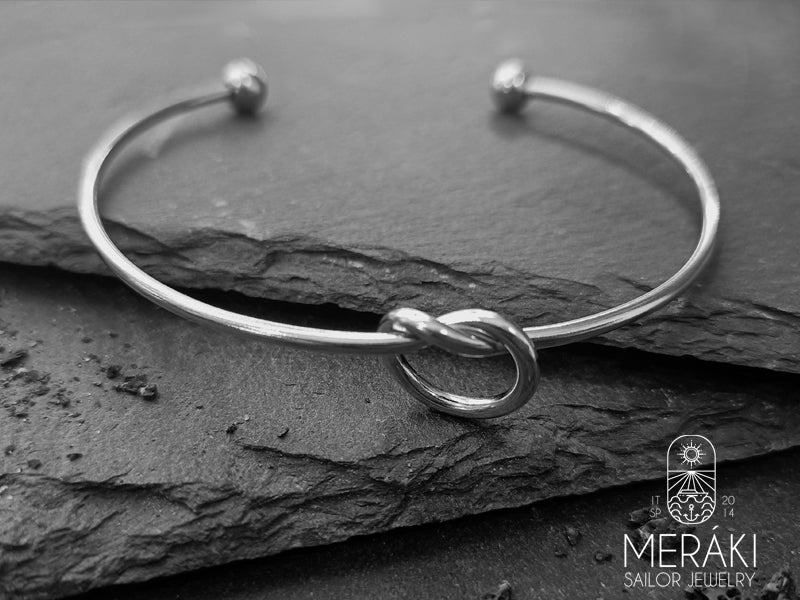 Bracciale bangle Knot in acciaio