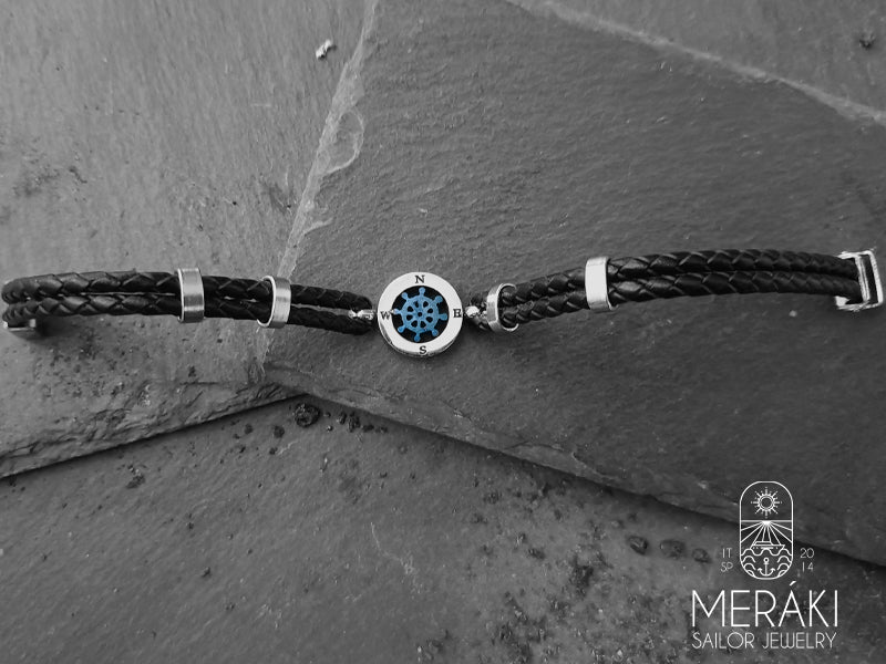 Meraki sailor jewelry bracciale con timone e punti cardinali