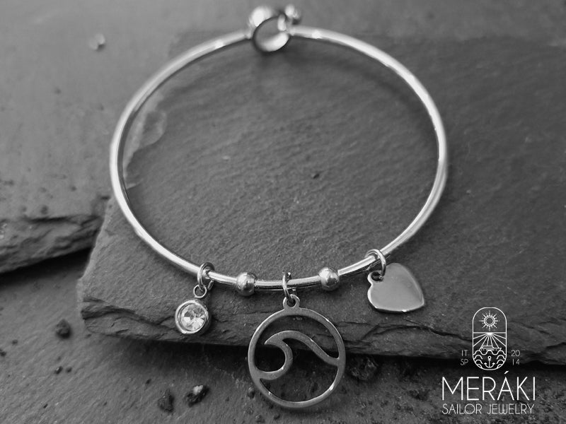 Bracciale Wave bangle rigido con onda