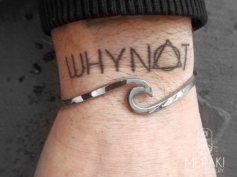 Bracciale rigido design Onda del mare