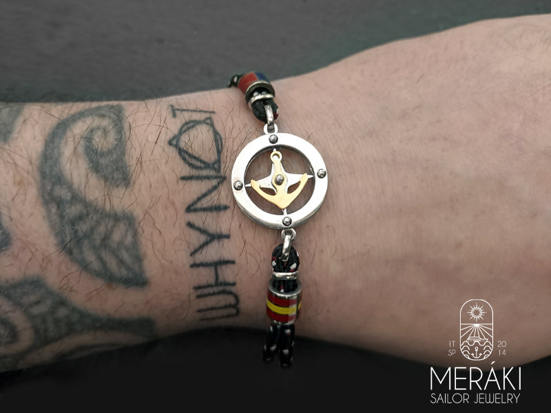 Bracciale Noah Cordino Nautico ancora e rosa dei venti