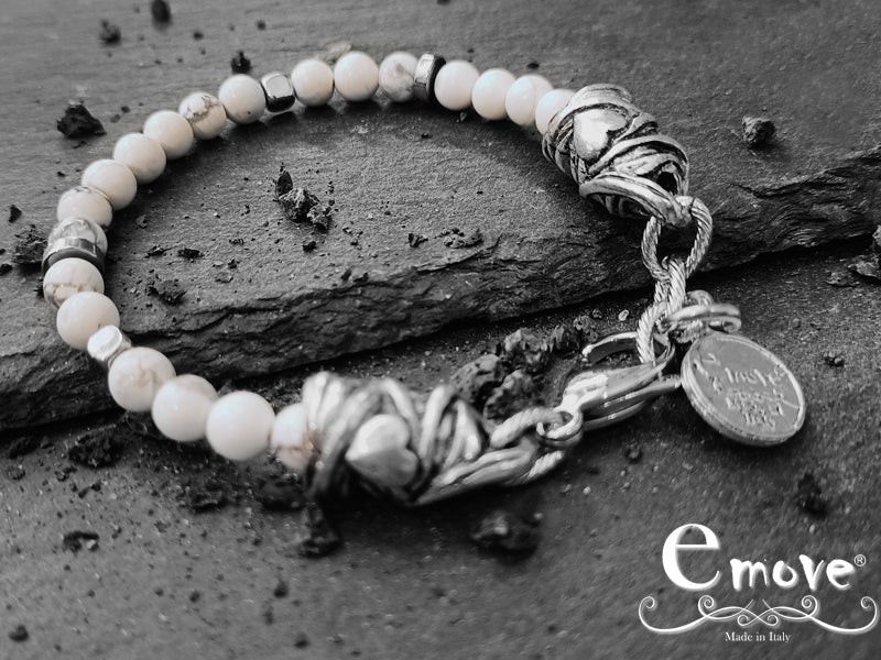 Emove Bracciale Howlite e argento collezione Amore
