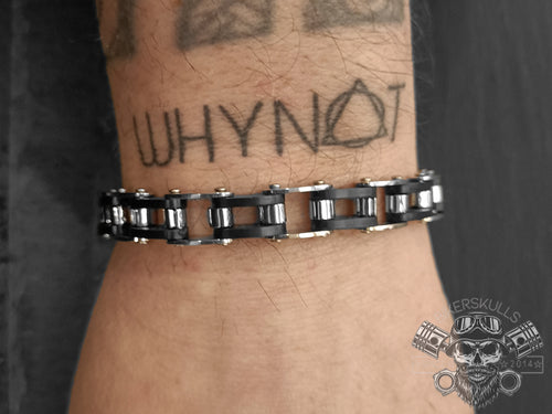 Bikerskulls stainless steel bike chain bracelet