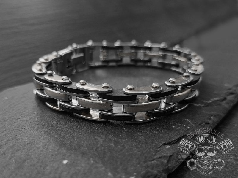 Bikerskulls stainless steel bike chain bracelet