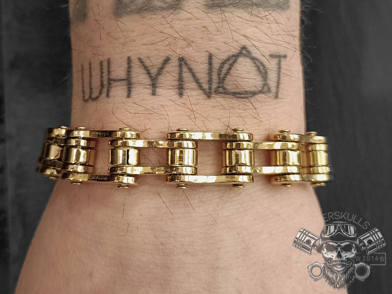 Bikerskulls stainless steel bike chain bracelet