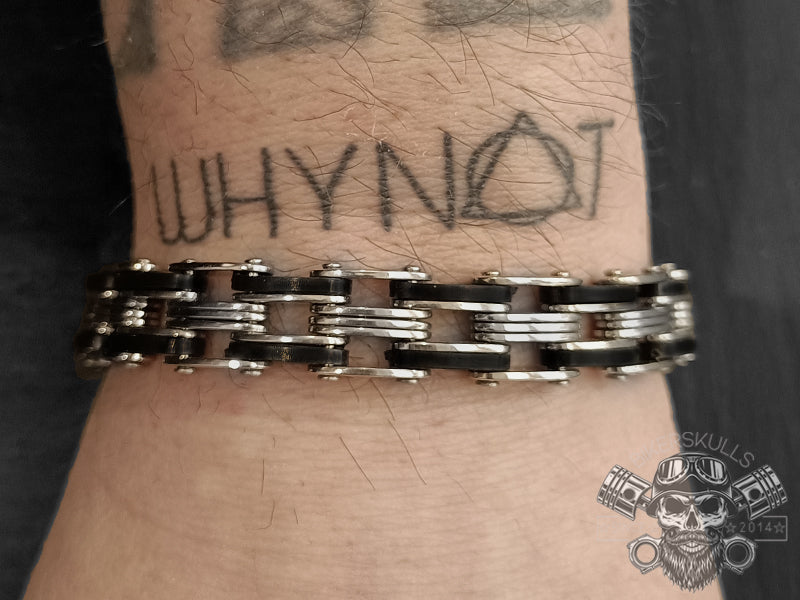 Bikerskulls stainless steel bike chain bracelet