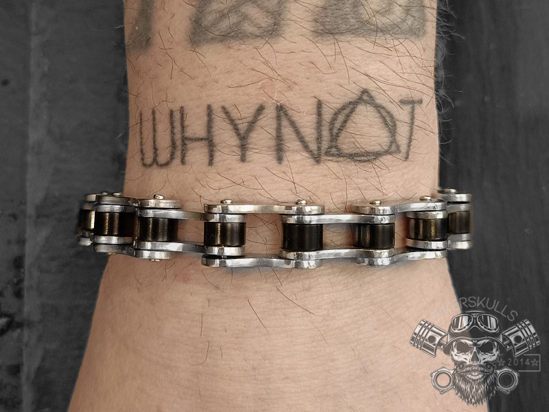 Bikerskulls stainless steel bike chain bracelet