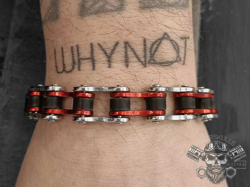 Bikerskulls stainless steel bike chain bracelet