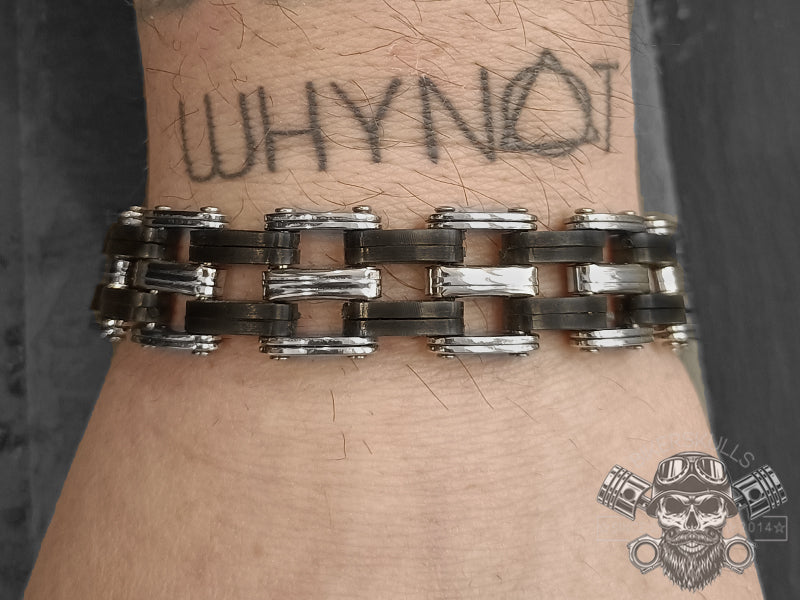 Bikerskulls stainless steel bike chain bracelet
