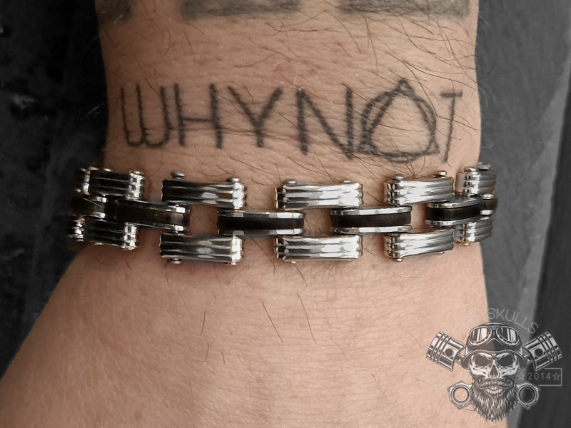 Bikerskulls stainless steel bike chain bracelet