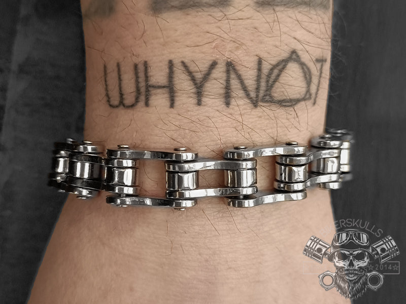 Bikerskulls stainless steel bike chain bracelet