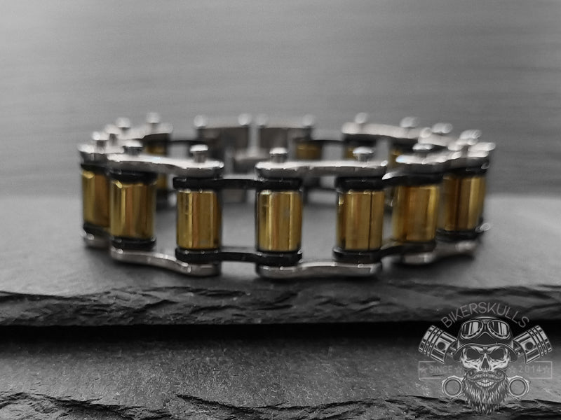 Bikerskulls stainless steel bike chain bracelet