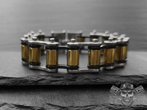 Bikerskulls stainless steel bike chain bracelet