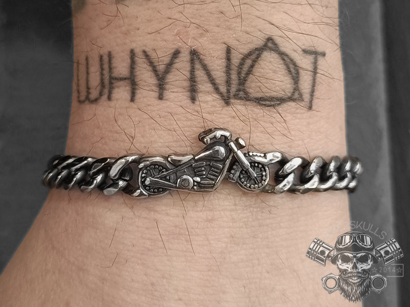 Bracciale Engine con motocicletta in acciaio