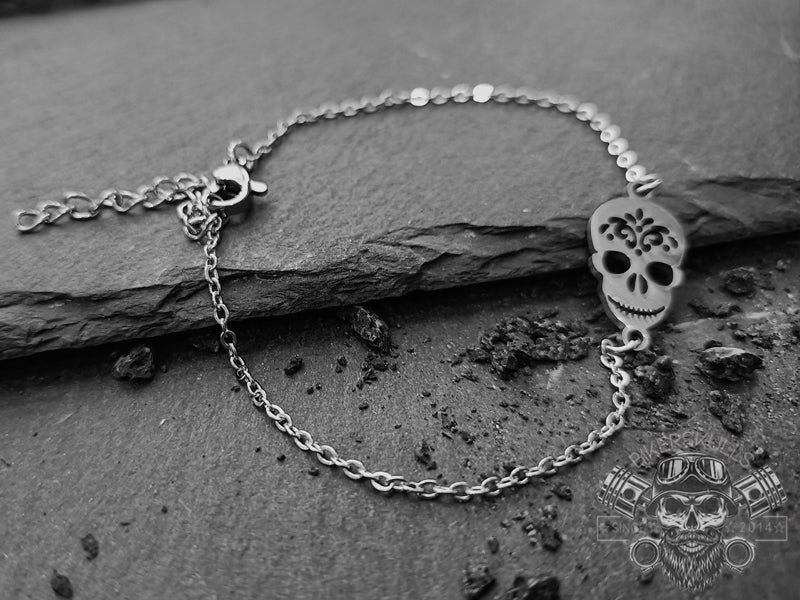 Bikerskulls stainless steel Mexican skull bracelet