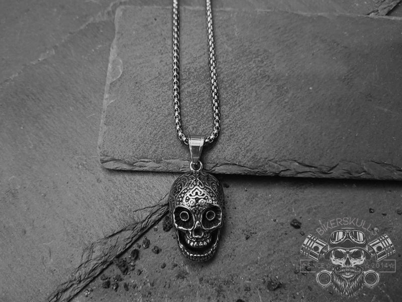 Collana con teschio in acciaio by Bikerskulls