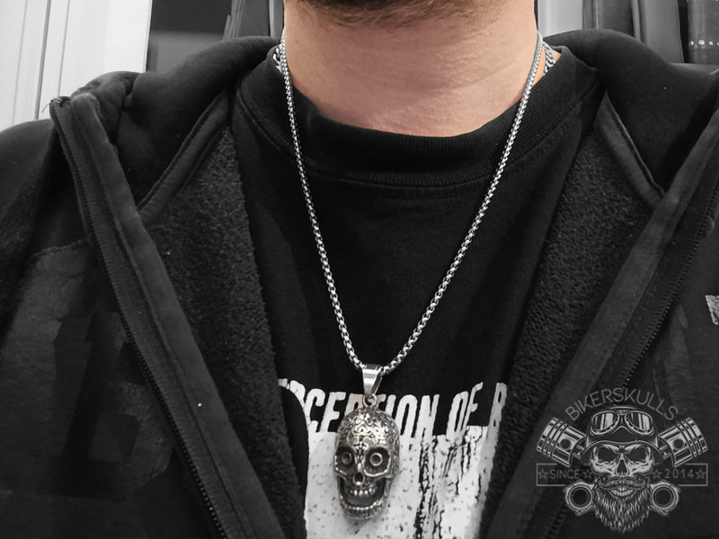 Collana Jack con teschio messicano in acciaio