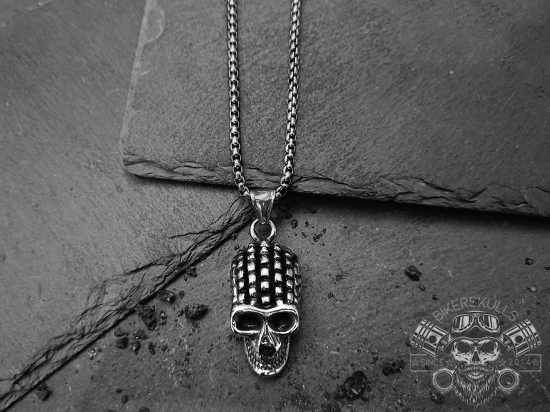 Bikerskulls collana con ciondolo dal design a teschio in acciaio 