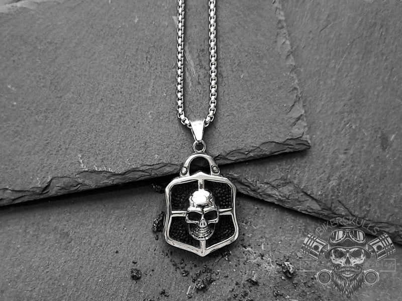 Collana Skull in Shield teschio in acciaio