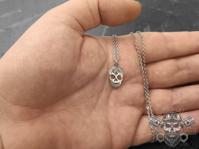 Collana Kodama con teschio messicano in acciaio