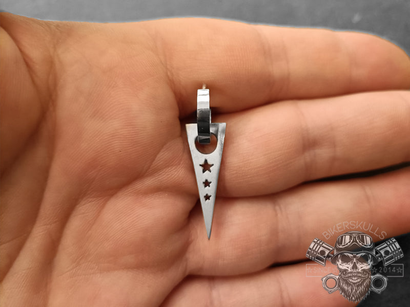 Mono orecchino Gudja a cerchio con pendente triangolare