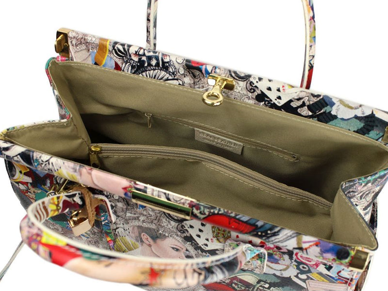 Borsa Pop Art Alice in vera pelle