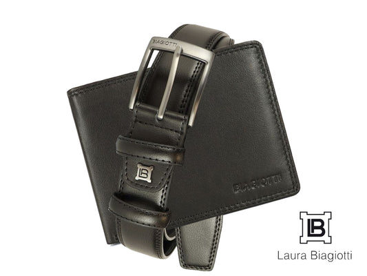 Laura Biagiotti men's wallet and belt gift set with box 