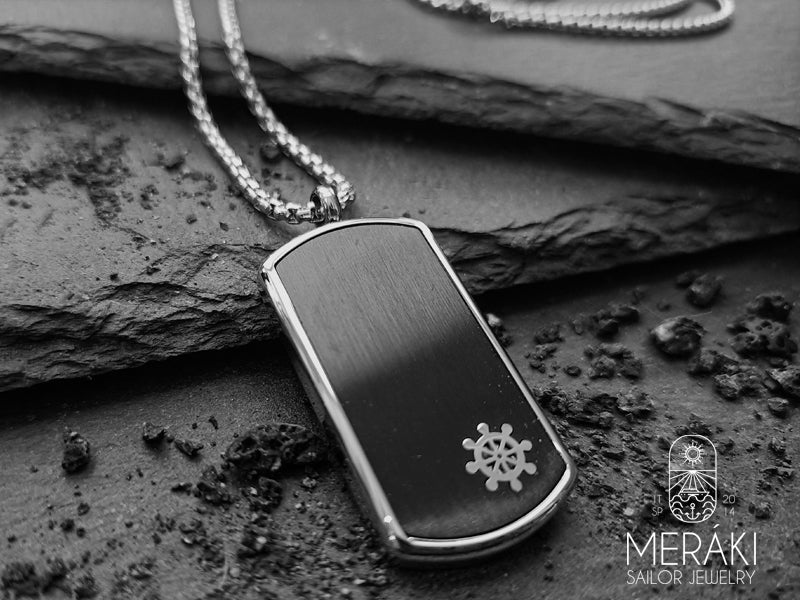 Meraki sailor jewelry stainless steel rudder necklace 