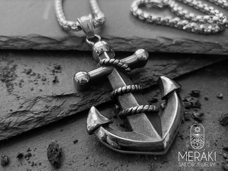 Collana Irvette ancora con corda in acciaio