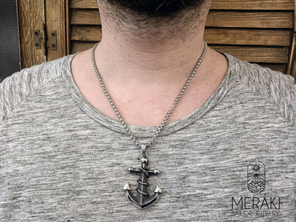 Collana collezione Meraki sailor jewerly con ancora in acciaio