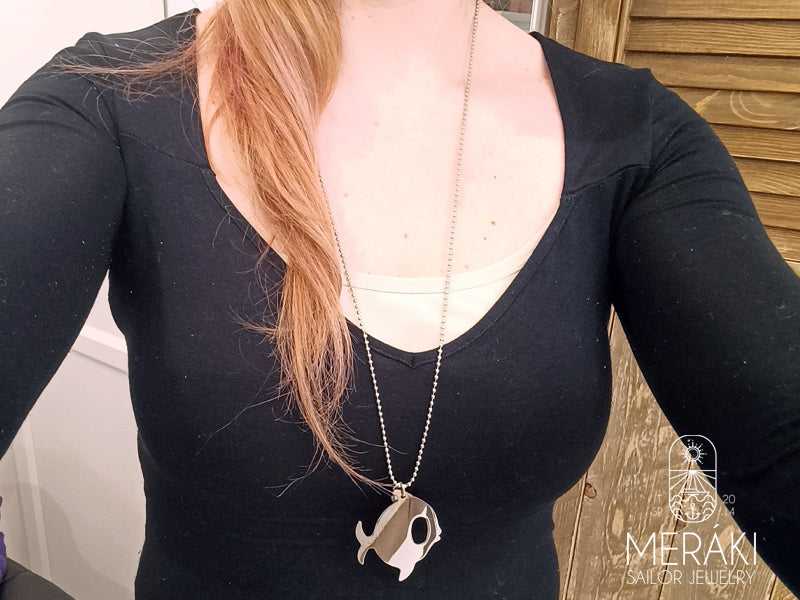 Collana Malia in acciaio con grande pesce
