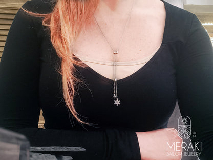 Meraki sailor jewelry stainless steel Harlock necklace with anchor and rudder