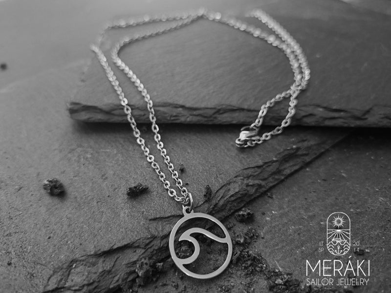 Meraki sailor jewelry stainless steel wave necklace