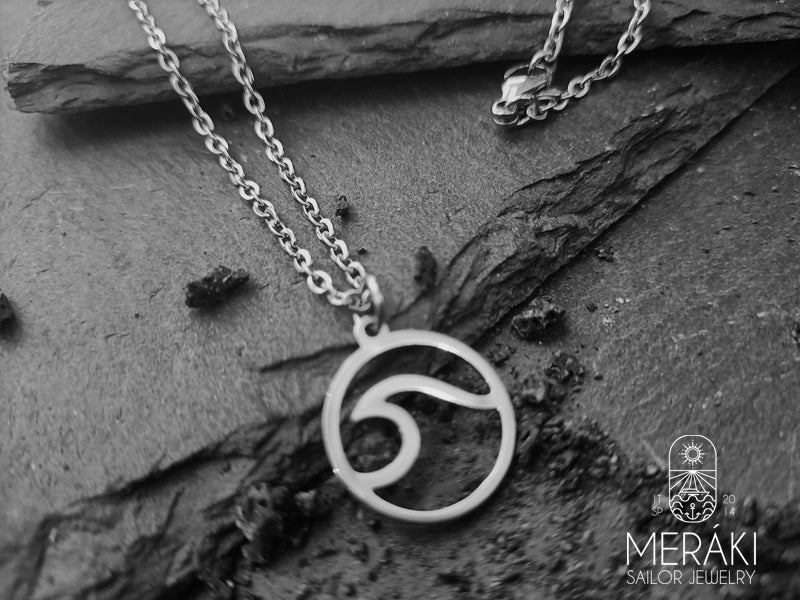 Collana da uomo Wave in acciaio con onda